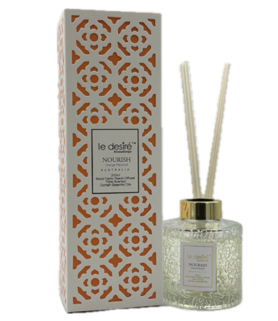 Nourish (Orange Patchouli) - Aromatherapy Soy Diffuser - LeDesire Candles are locally produced, designed & created in Australia. All-Natural
Safe and Toxin-Free. To enhance this gift, it comes beautifully boxed.