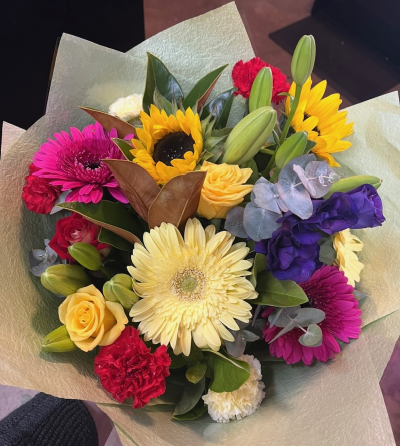 Florist Choice Bouquet - This option is chosen as the florist's choice of mixed seasonal blooms and multiple colours.